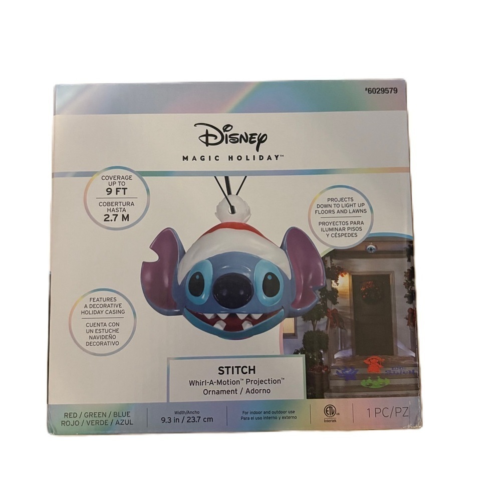 Disney Magic Holiday Stitch Ornament Light Projector NEW Christmas Decor Hanging